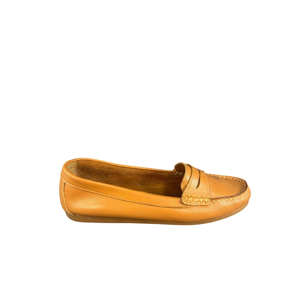 Coach and Four Tan Leather Penny Loafers Made in Italy Slip On Flat Shoes 8.5